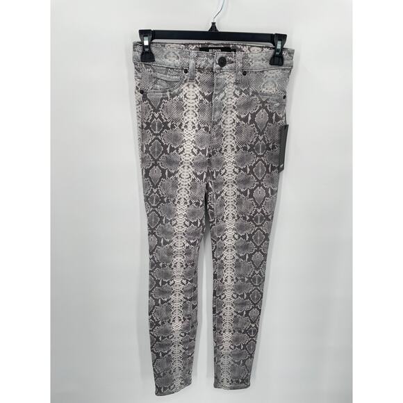 HUDSON Denim NWT Barbara High Waist Super Skinny Jeans in Metallic Python // 00 - Picture 4 of 14
